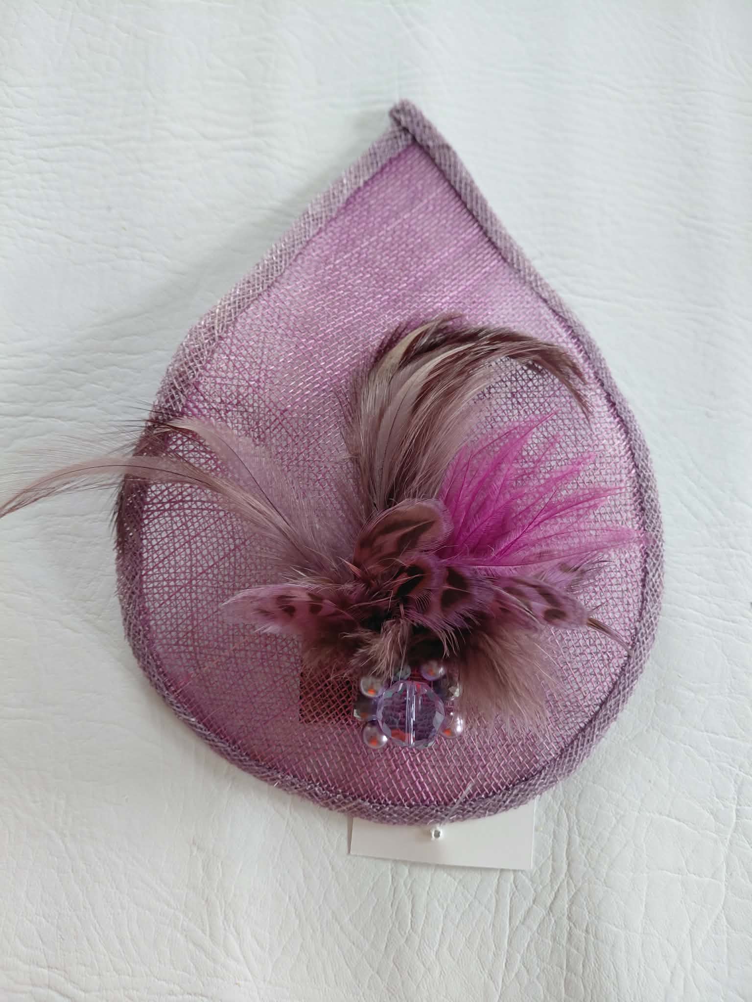 Small Teardrop Fascinator - Purple & Plum