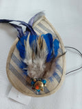Small Teardrop Fascinator - Navy Stripe & Cream